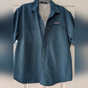 Eddie Bauer Tech Shirt Short Sleeve Fishing Hiking Golfing Breathable XL
